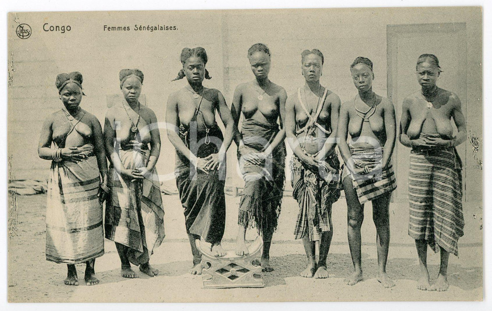 1910 CA CONGO FRANCAIS - SENEGAL - Femmes sénégalaises - Postcard ETHNIC NUDE Cartolina d'epoca, non viaggiata. CONDIZIONI:GOOD/buonoFORMATO: 13x8 cm originale e autentica 1