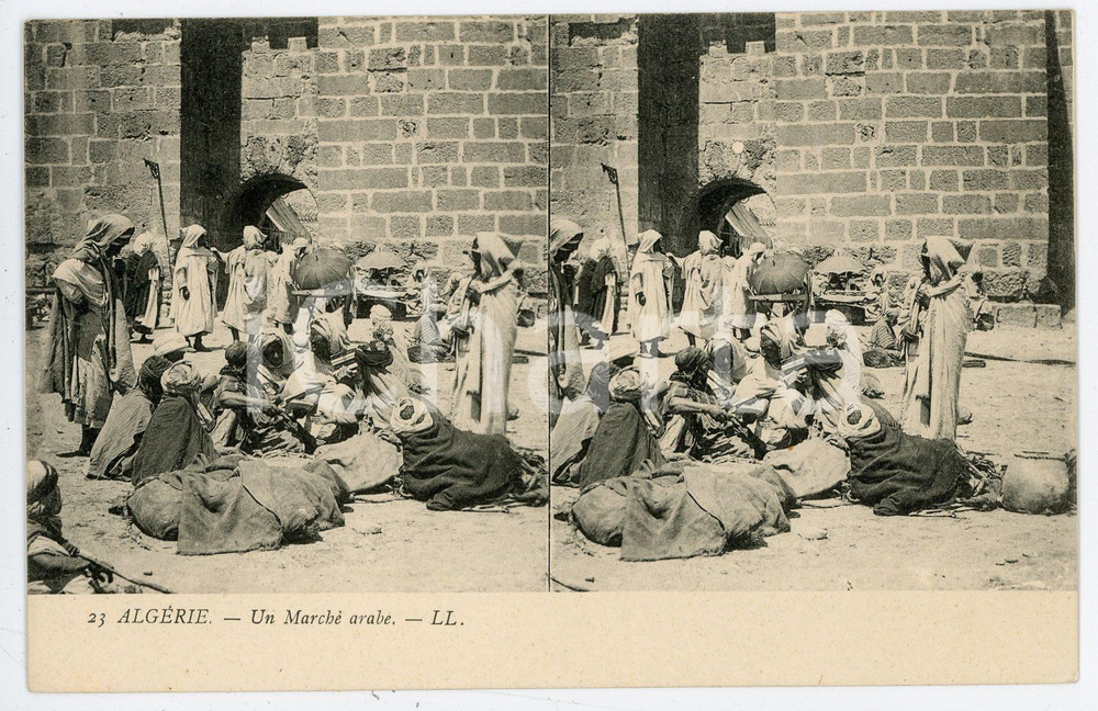 1910 ca ALGERIE - AFRIQUE Un marché arabe - Carte postale FP NV Cartolina d'epoca, non viaggiata. CONDIZIONI:GOOD/buonoFORMATO: 14x8 cm originale e autentica 1
