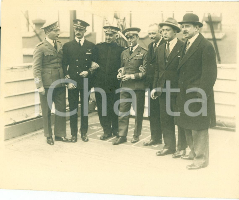 Fotografia d epoca originale 1930 ca NEW YORK Partenza con il piroscafo DUILIO Fotografia 1