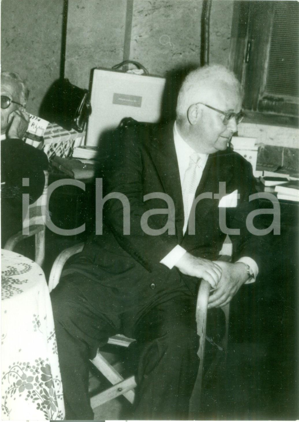 Fotografia d epoca originale 1955 PESCARA Critico Francesco FLORA al Premio Letterario D ANNUNZIO Foto 1