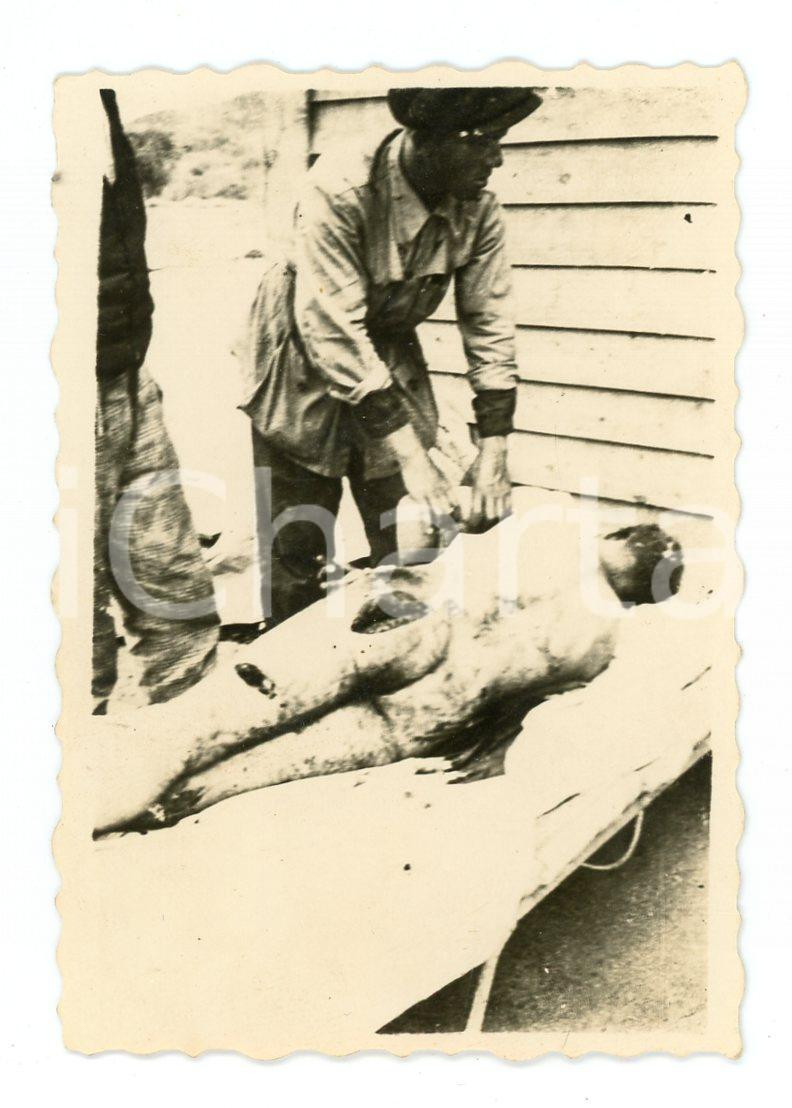 1936 ETIOPIA - MAI LAHLÀ Eccidio del cantiere di GONDRAND Una vittima *Foto  Cartolina postale d'epoca, non viaggiata. CONDIZIONI:FAIR/discreto Lievi smussature agli angoliFORMATO: 9x14 cm originale e autentica 1