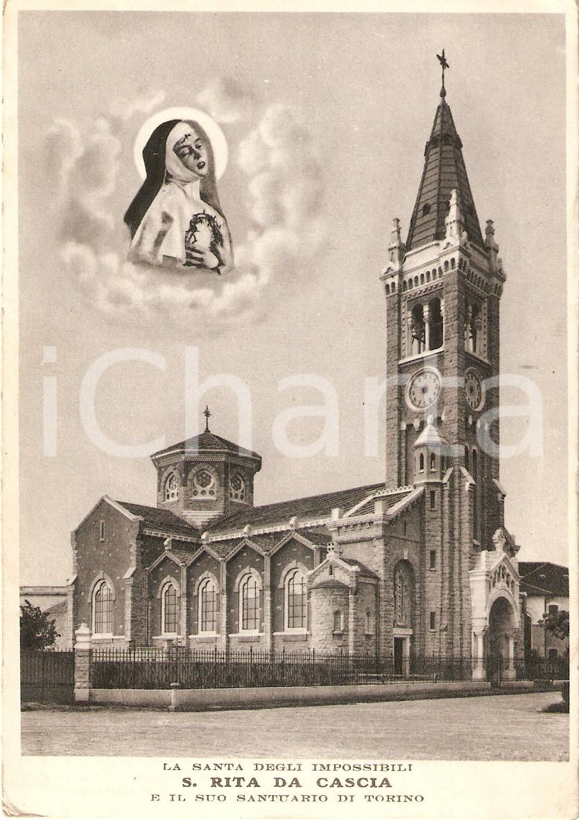 Cartolina originale da collezione 1950 ca TORINO Santuario SANTA RITA DA CASCIA Santa Impossibili Cartolina 2 1