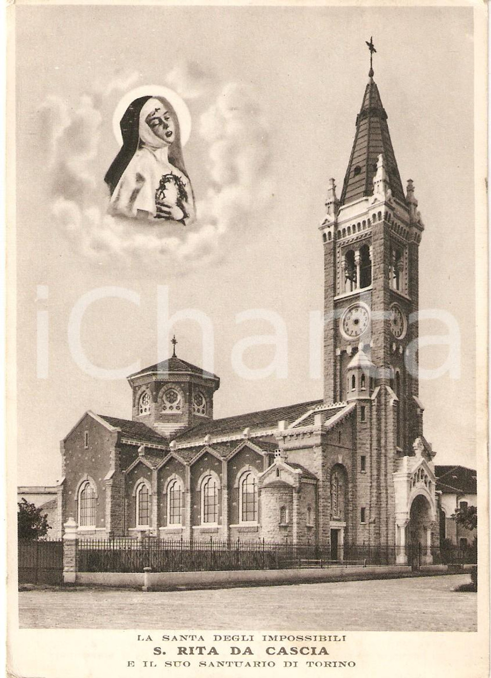 Cartolina originale da collezione 1950 ca TORINO Santuario SANTA RITA DA CASCIA Santa Impossibili *Cartolina 1 1