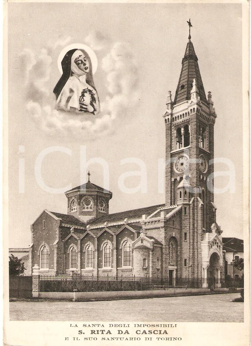 Cartolina originale da collezione 1950 ca TORINO Santuario SANTA RITA DA CASCIA Santa Impossibili Cartolina 1 1