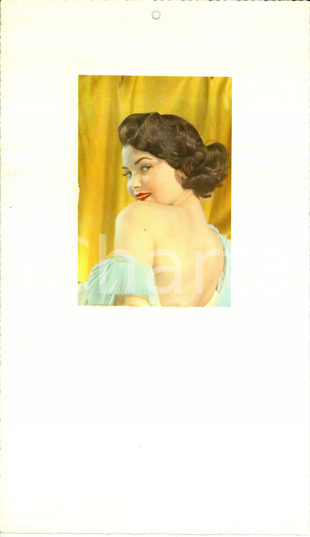 Oggetto da collezione cartaceo 1955 ca ITALIA MODERNARIATO Calendario perpetuo  Ritratto donna 20x34 2 1