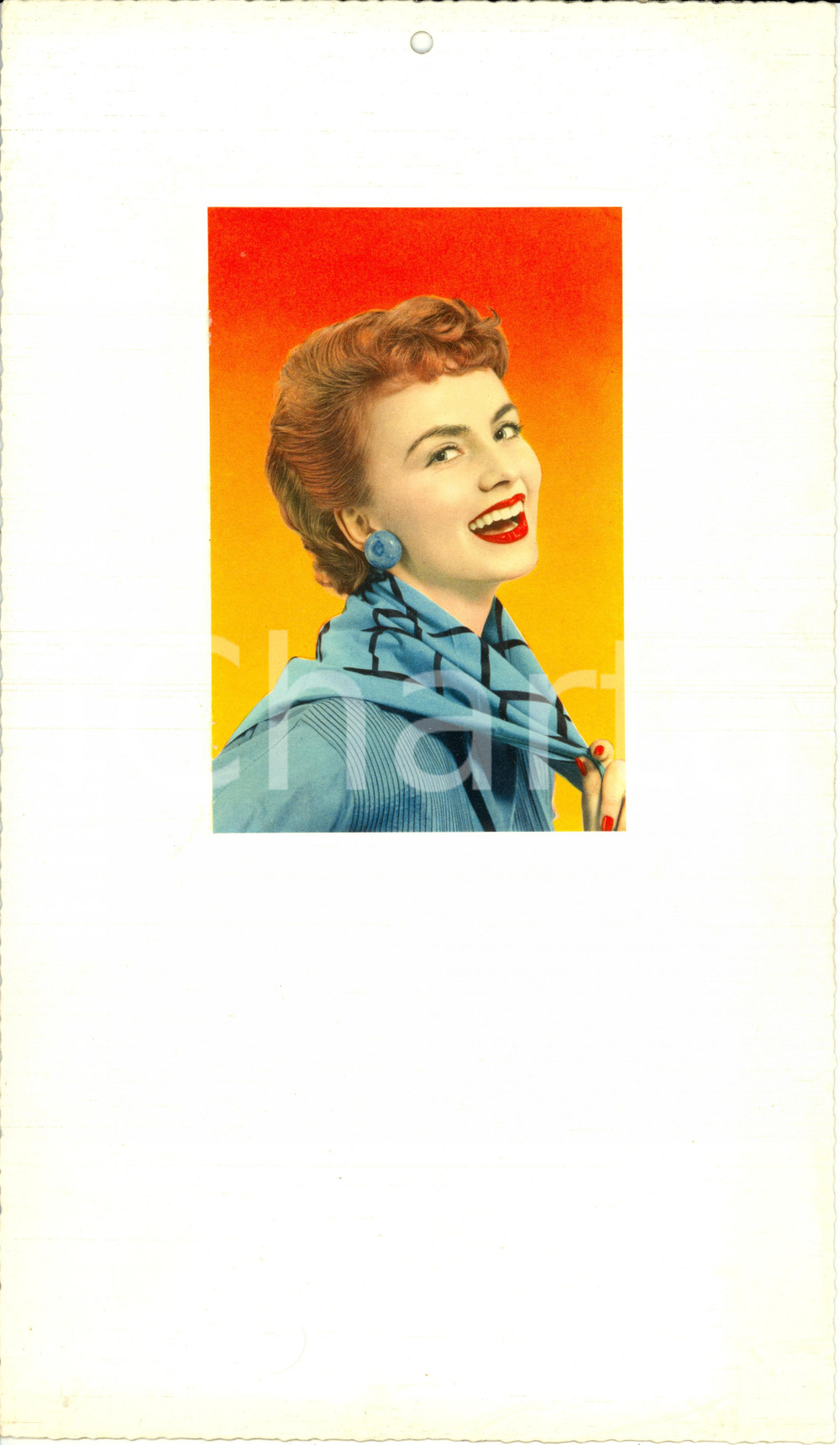 Oggetto da collezione cartaceo 1955 ca ITALIA MODERNARIATO Calendario perpetuo VINTAGE donna 3 1