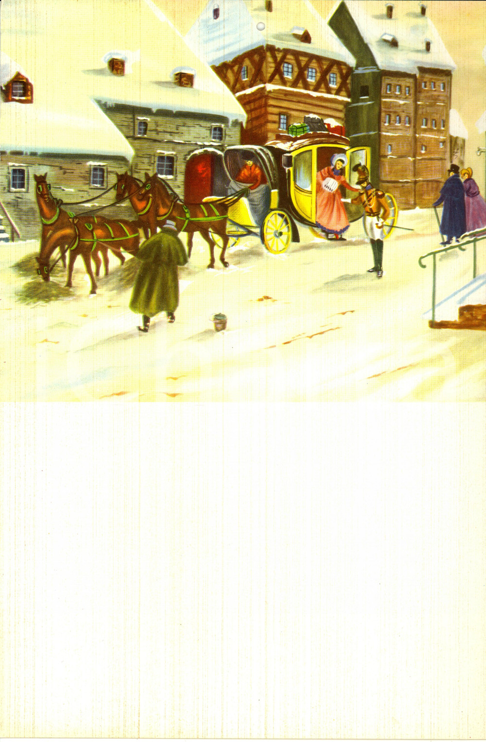 Oggetto da collezione cartaceo 1955 ca ITALIA MODERNARIATO Calendario perpetuo VINTAGE Scena neve 3 1