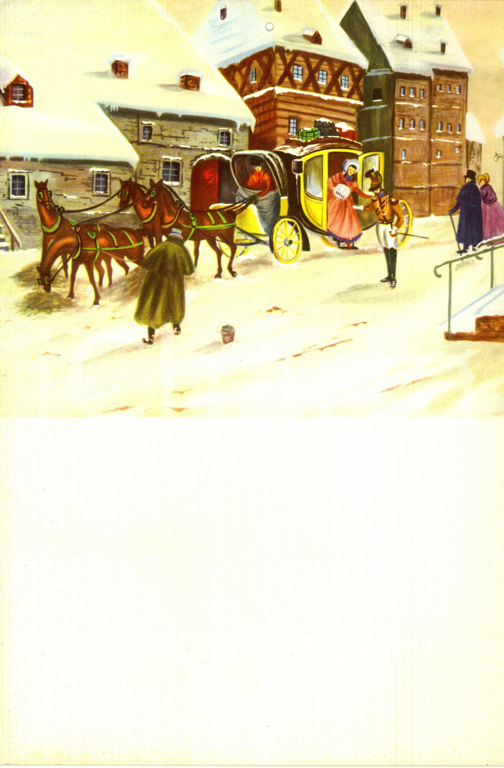 Oggetto da collezione cartaceo 1955 ca ITALIA MODERNARIATO Calendario perpetuo VINTAGE Scena neve 5 1