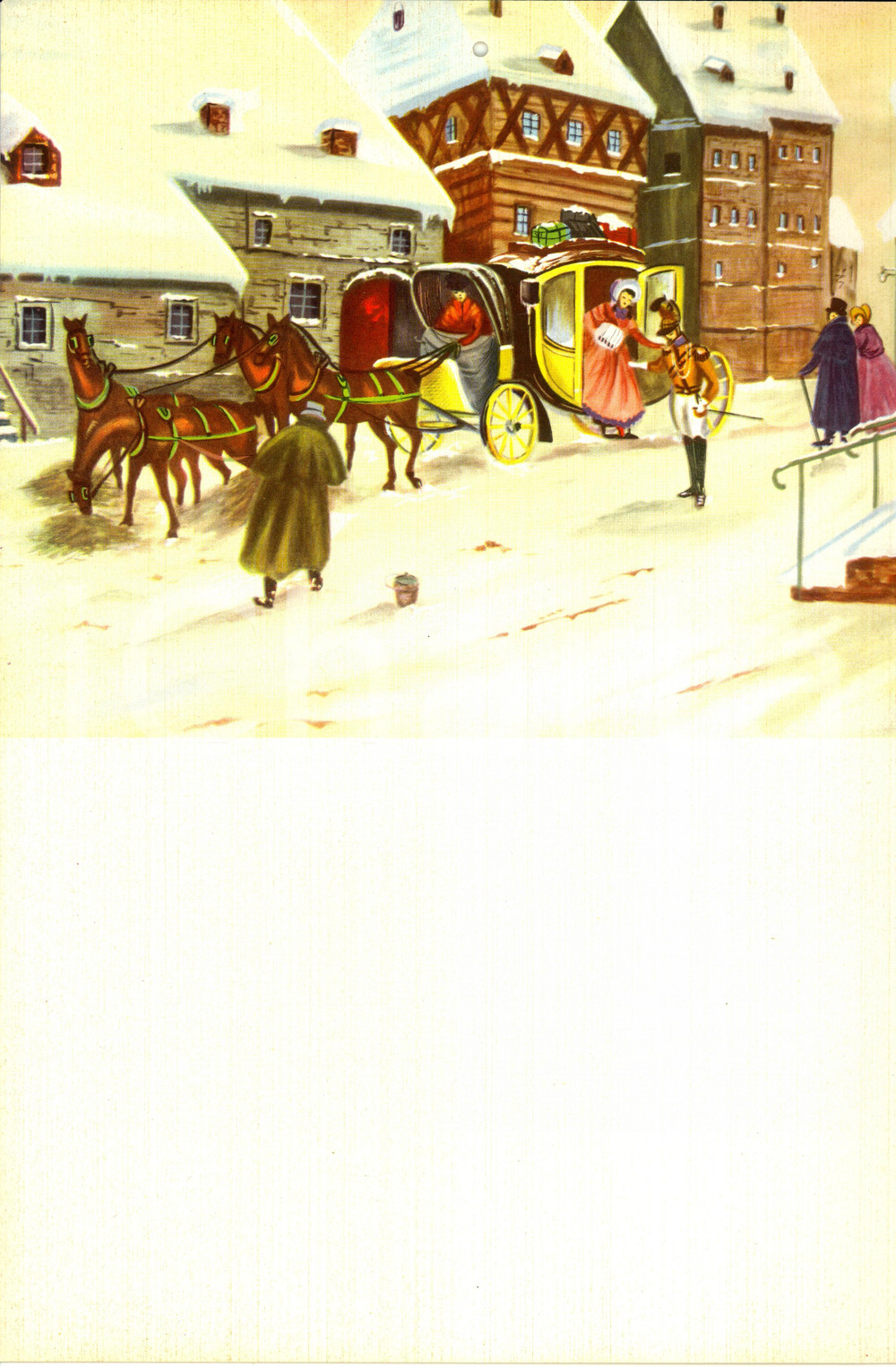 Oggetto da collezione cartaceo 1955 ca ITALIA MODERNARIATO Calendario perpetuo VINTAGE Scena neve 6 1