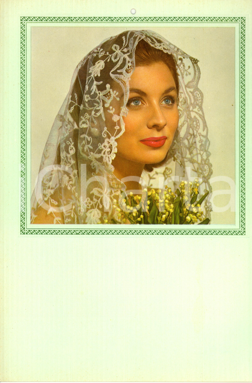 Oggetto da collezione cartaceo 1955 ca ITALIA MODERNARIATO Calendario perpetuo VINTAGE Sposa velata 1 1