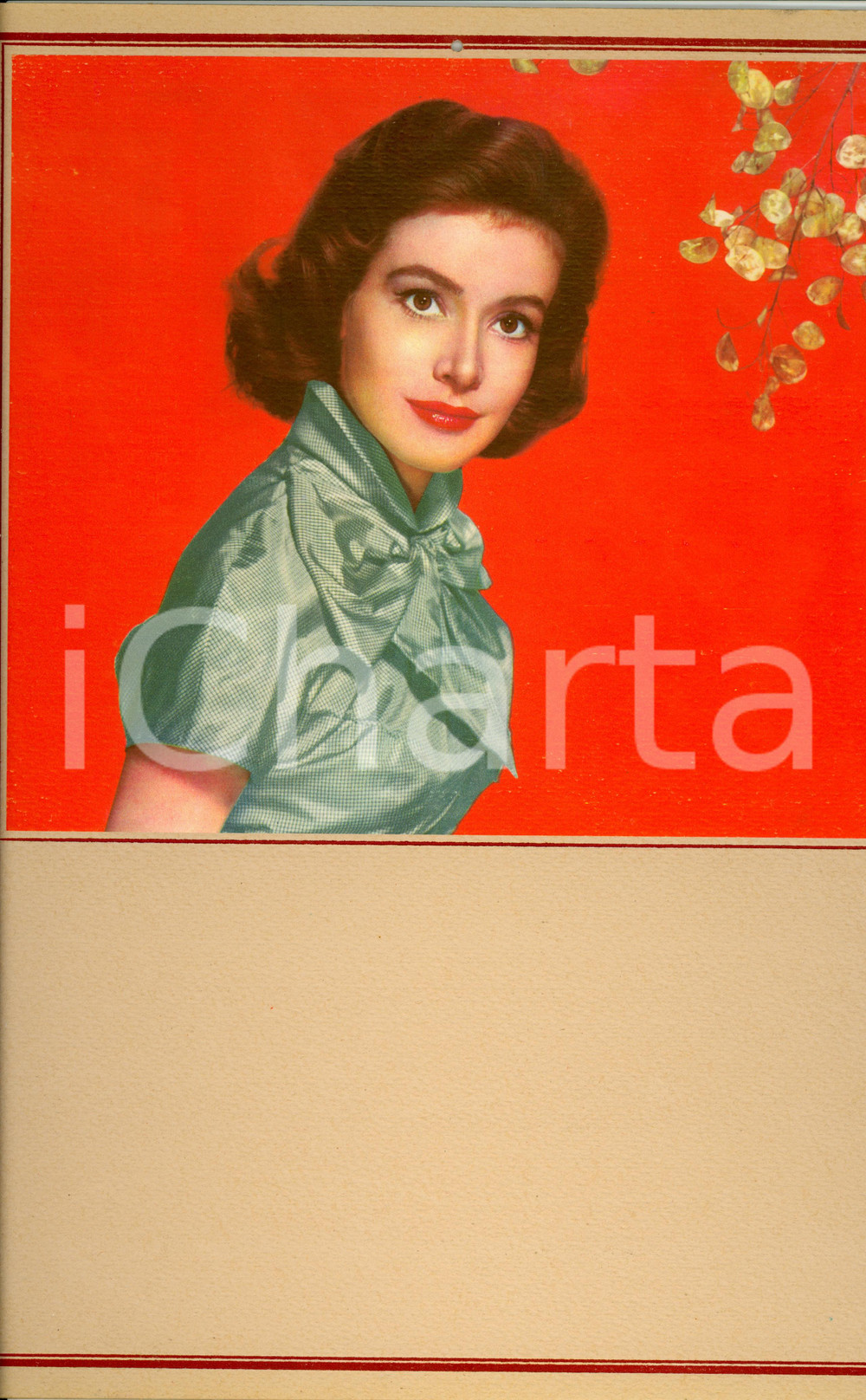 Oggetto da collezione cartaceo 1955 ca ITALIA MODERNARIATO Calendario perpetuo Elizabeth Muller 25 x 35 2 1