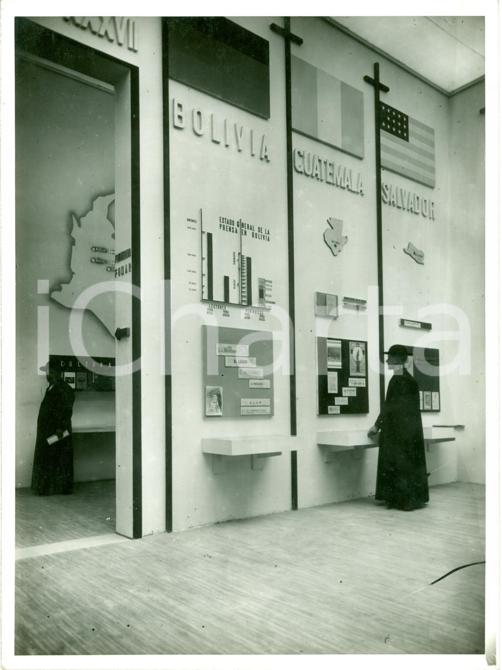 Fotografia d epoca originale 1936 ROMA Mostra Stampa Cattolica Sezione AMERICA LATINA Fotografia ANIMATA 1