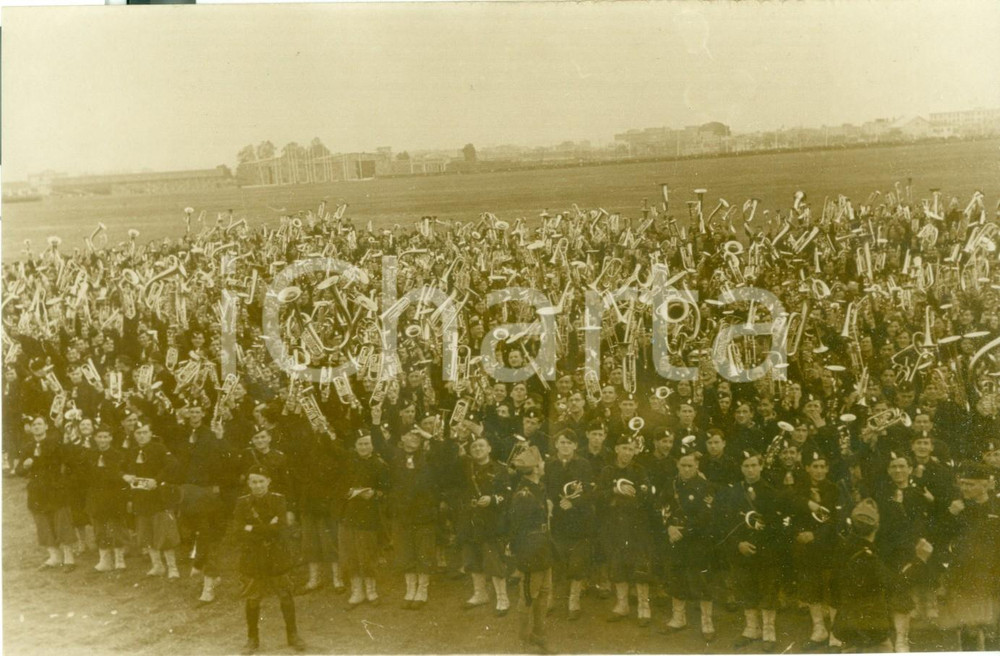 Fotografia d epoca originale 1938 ROMA Tremila trombettieri suonano l inno tedesco FOTOGRAFIA 1