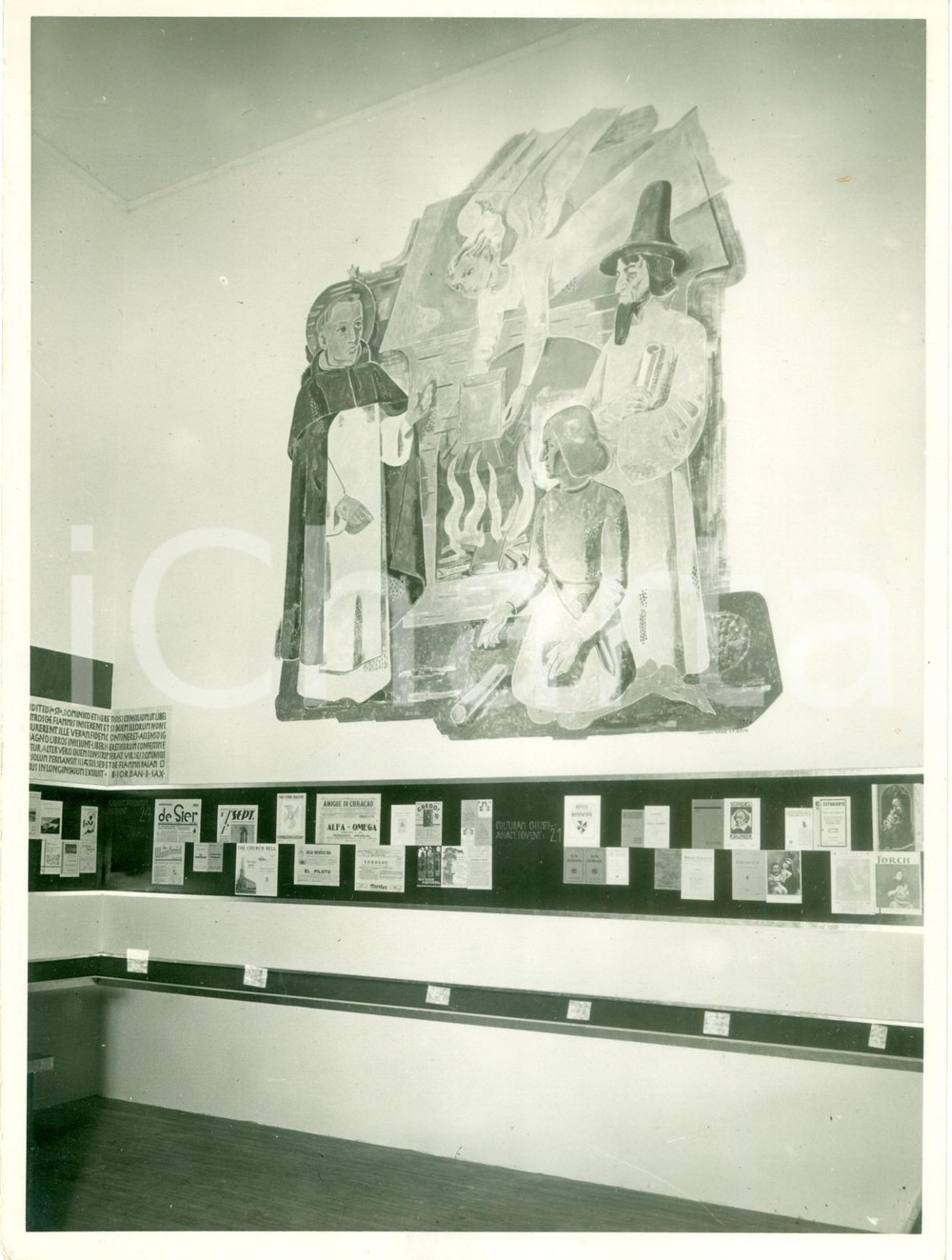 Fotografia d epoca originale 1936 VATICANO Sala dei Domenicani  Esposizione mondiale stampa cattolica FOTO 1