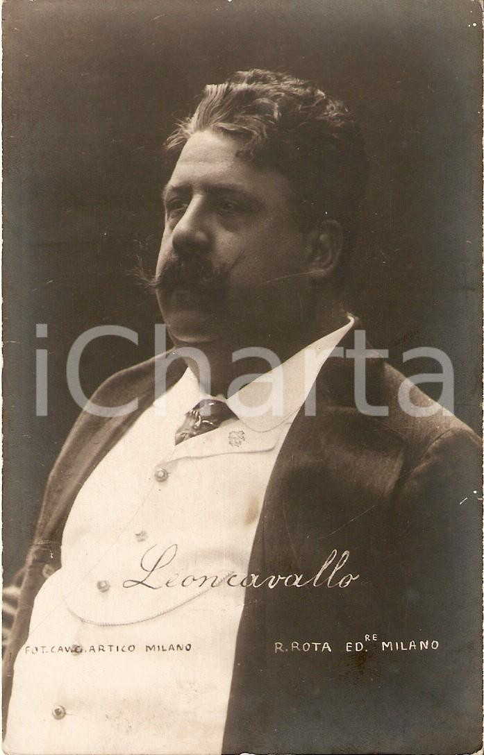 Cartolina originale da collezione 1910 ca LIRICA Ritratto di Ruggero LEONCAVALLO Cartolina ed. ROTA 5 1