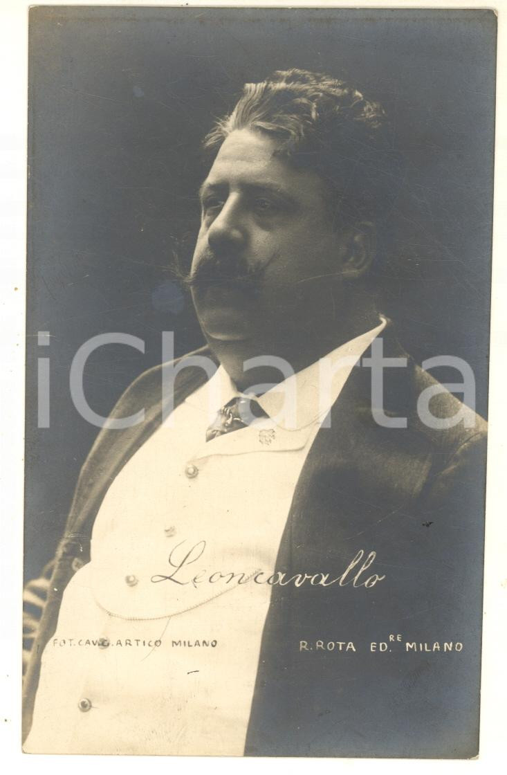 Cartolina originale da collezione 1910 ca LIRICA Ritratto di Ruggero LEONCAVALLO Cartolina ed. ROTA 1 1