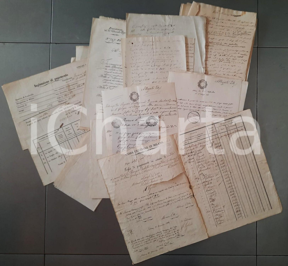Documento originale, autentico 18301860 MILANO  MENAGGIO Magistrato Giorgio CASTELLI  Lotto 24 documenti 1