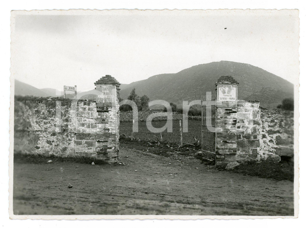 1935 ca SARDEGNA - OND Dopolavoro rurale PODERE MAURREDDU Propr. SERRA - MURA  Fotografia d'epoca. CONDIZIONI:FAIR/discreto Lievi bruniture e piccola macchia al rectoFORMATO: 17x12 originale e autentica 1