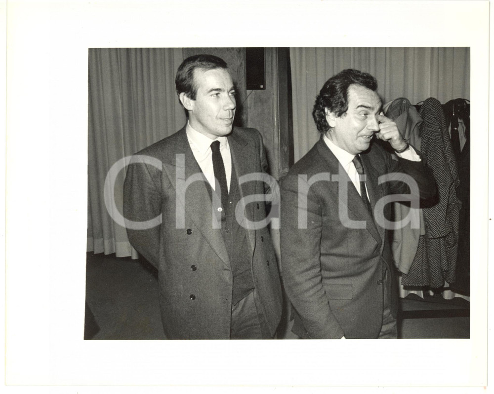 1990 ca MONTEDISON Ritratto di Carlo SAMA con Carlo BRUNO *Foto 25x20 Fotografia di agenzia. CONDIZIONI: FAIR (bassa qualit&agrave; di stampa)FORMATO: 25x20 cm  originale e autentica 1