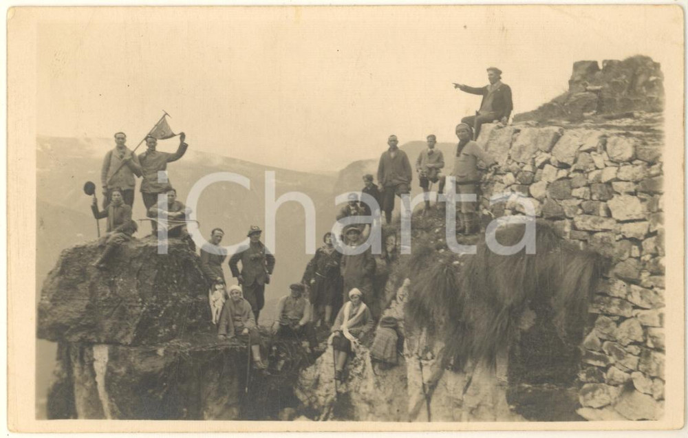 Fotografia d epoca originale 1920 ca ITALIA ESCURSIONISMO  Gruppo CAI Club Alpino Italiano Foto 14x9 cm 1