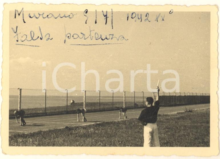 Fotografia d epoca originale 1942 MURANO VENEZIA MESTRE  Gara di corsa  Falsa partenza Foto 10x7 cm 1