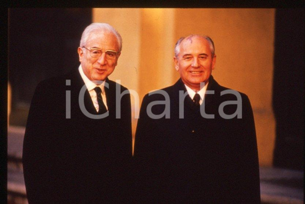 Fotografia d epoca originale 35mm vintage slide 1989 ROMA QUIRINALE Francesco COSSIGA Michail GORBACHEV 15 1