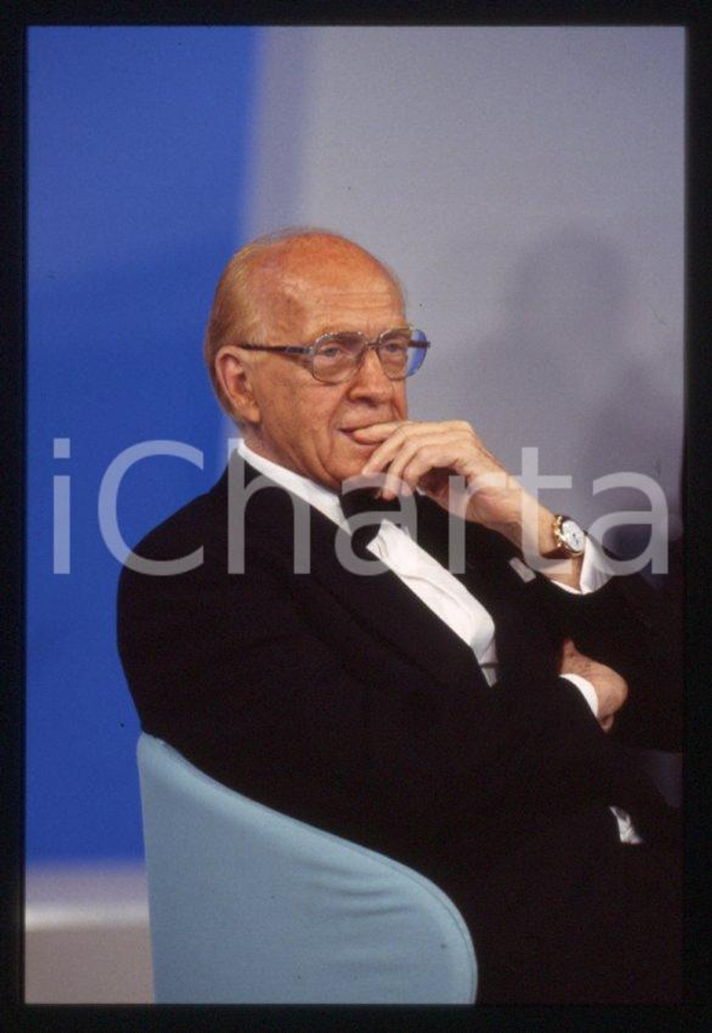 Fotografia d epoca originale Raimondo VIANELLO  CANALE 5 I TRE TENORI 1998 35mm vintage slide 8 1