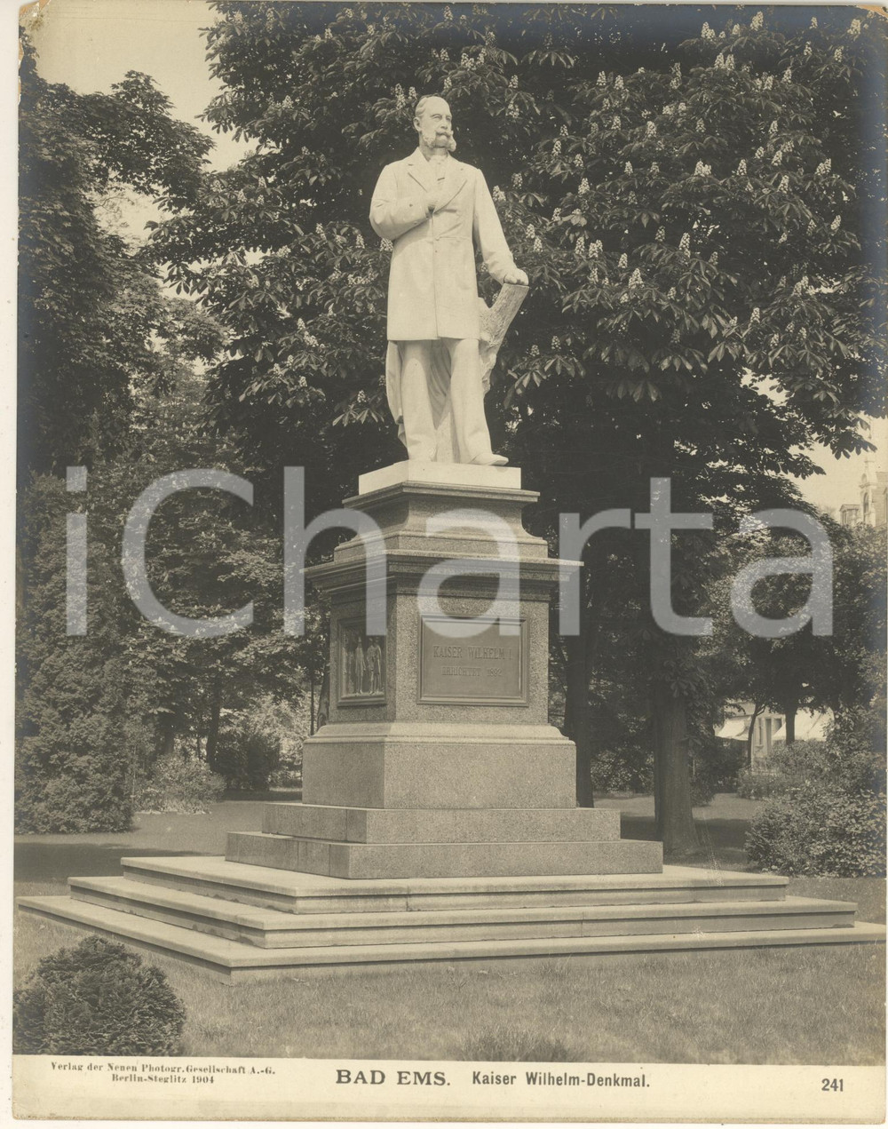 Fotografia d epoca originale 1904 BAD EMS GERMANY Kaiser Wilhelm  Denkmal  Monumento Foto n. 241 1 1