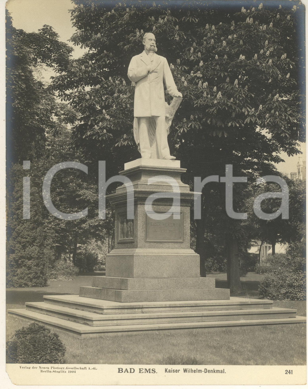 Fotografia d epoca originale 1904 BAD EMS GERMANY Kaiser Wilhelm  Denkmal  Monumento Foto n. 241 2 1