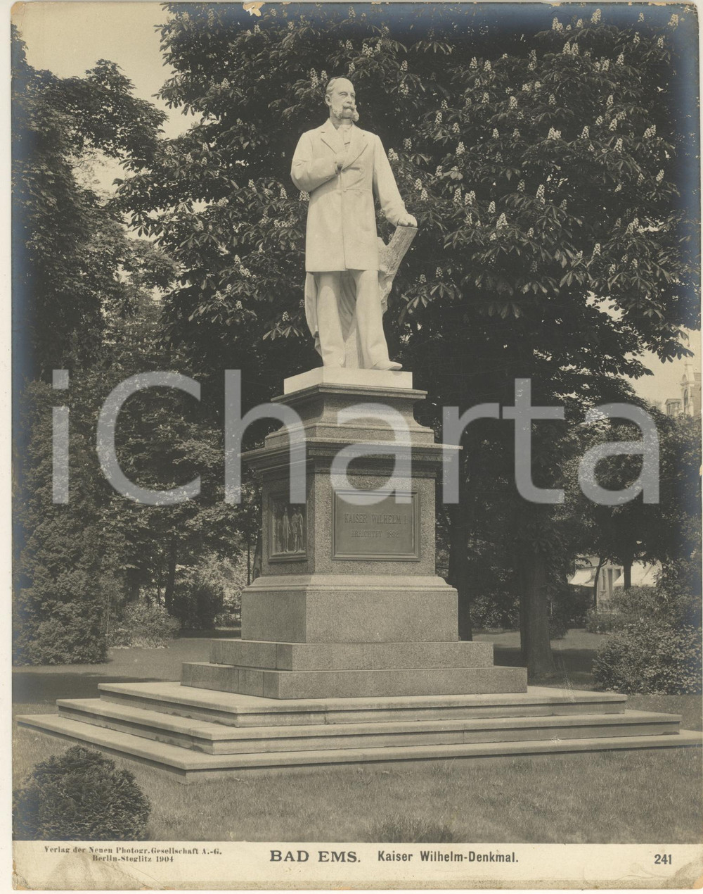 Fotografia d epoca originale 1904 BAD EMS GERMANY Kaiser Wilhelm  Denkmal  Monumento Foto n. 241 4 1