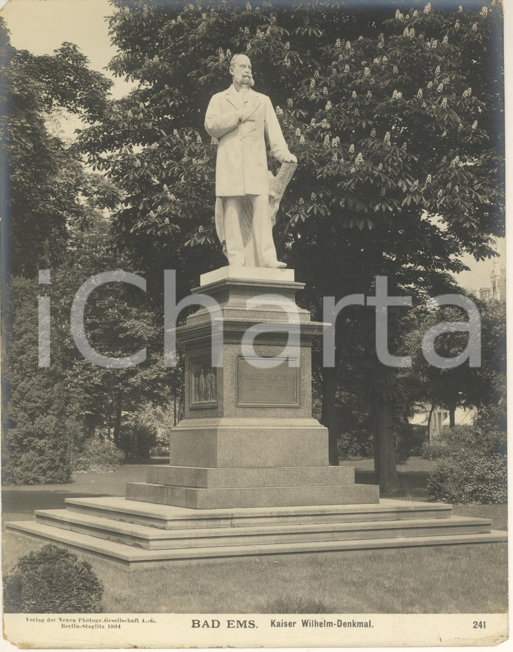 Fotografia d epoca originale 1904 BAD EMS GERMANY Kaiser Wilhelm  Denkmal  Monumento Foto n. 241 5 1