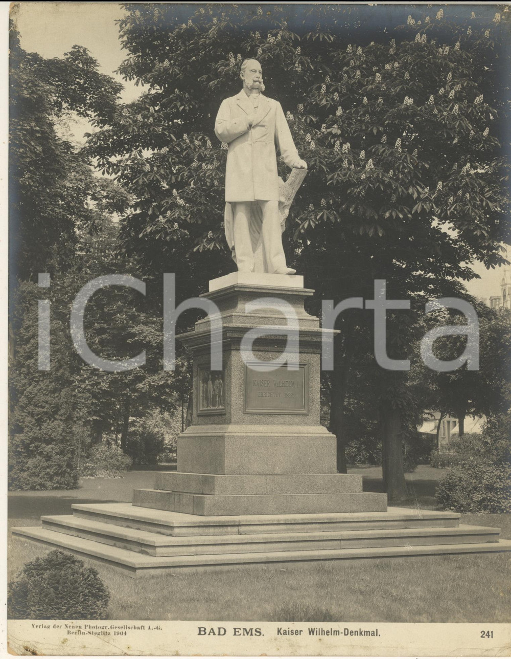 Fotografia d epoca originale 1904 BAD EMS GERMANY Kaiser Wilhelm  Denkmal  Monumento Foto n. 241 6 1