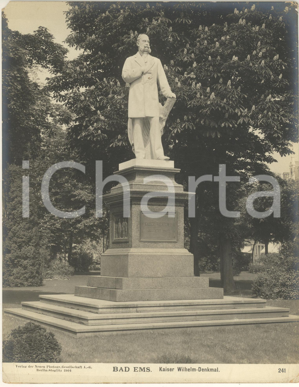 Fotografia d epoca originale 1904 BAD EMS GERMANY Kaiser Wilhelm  Denkmal  Monumento Foto n. 241 7 1
