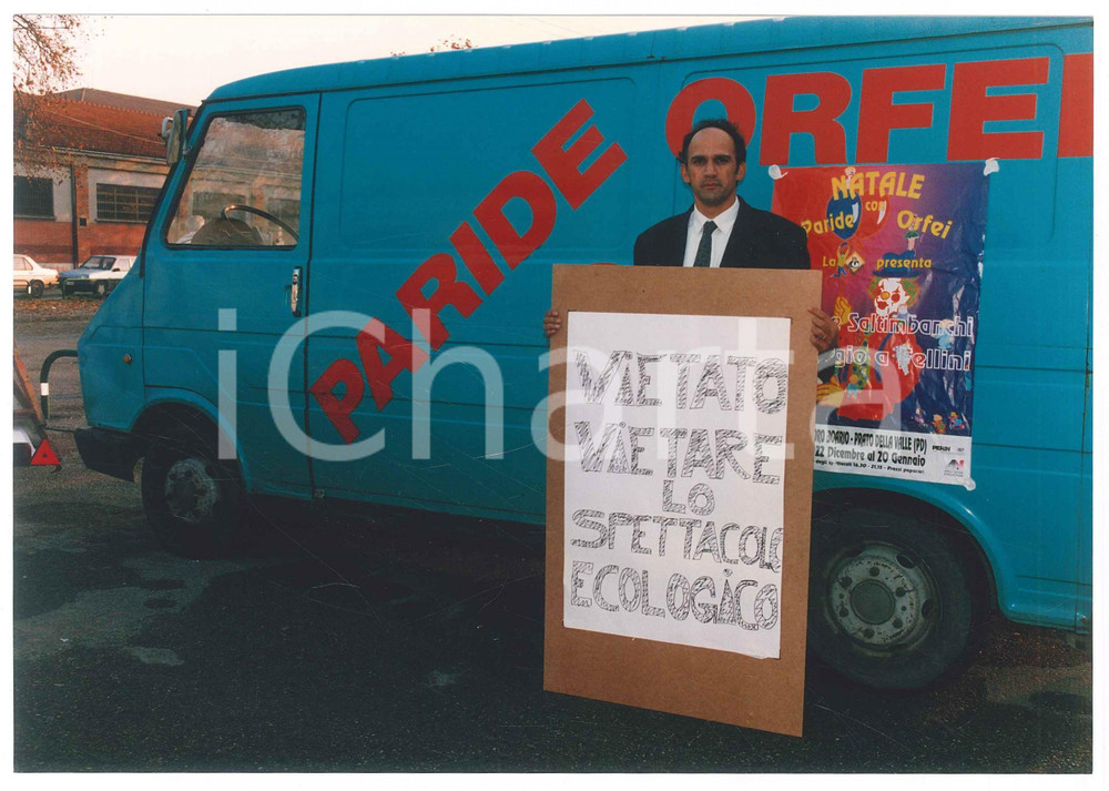 Fotografia d epoca originale 1993 CIRCO PADOVA Paride ORFEI promuove il suo spettacolo ecologico Foto 4 1