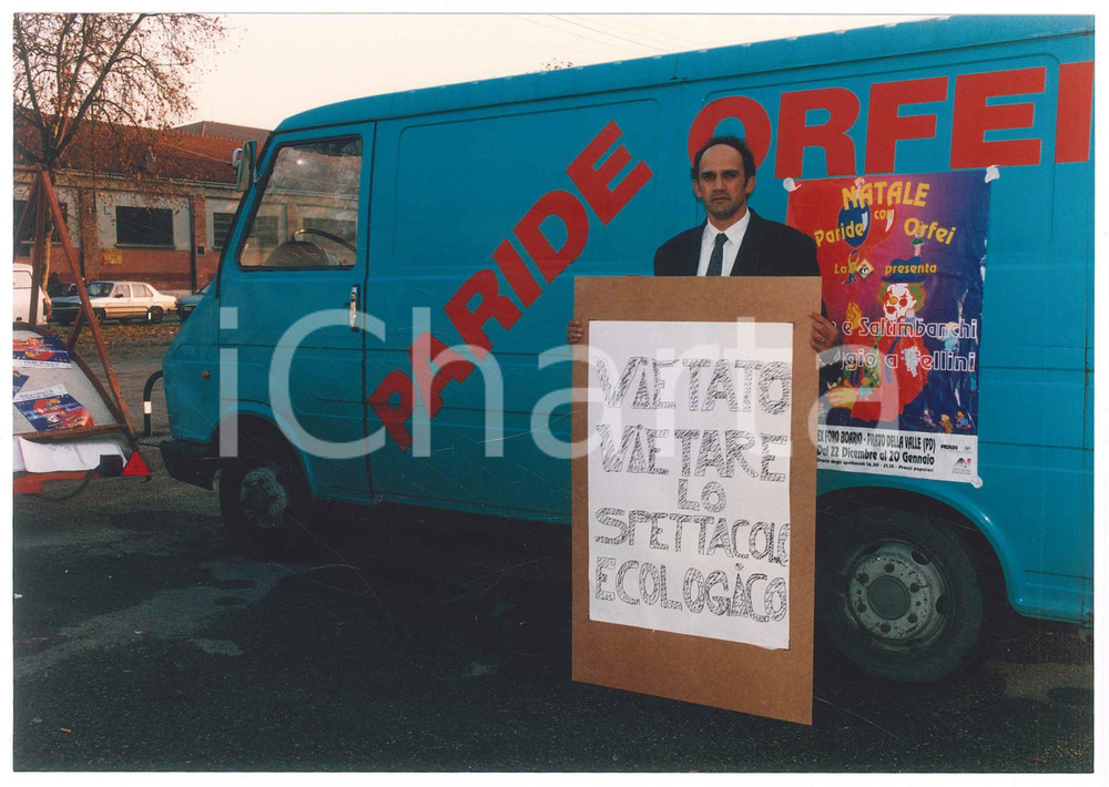 Fotografia d epoca originale 1993 CIRCO PADOVA Paride ORFEI promuove il suo spettacolo ecologico Foto 4 1