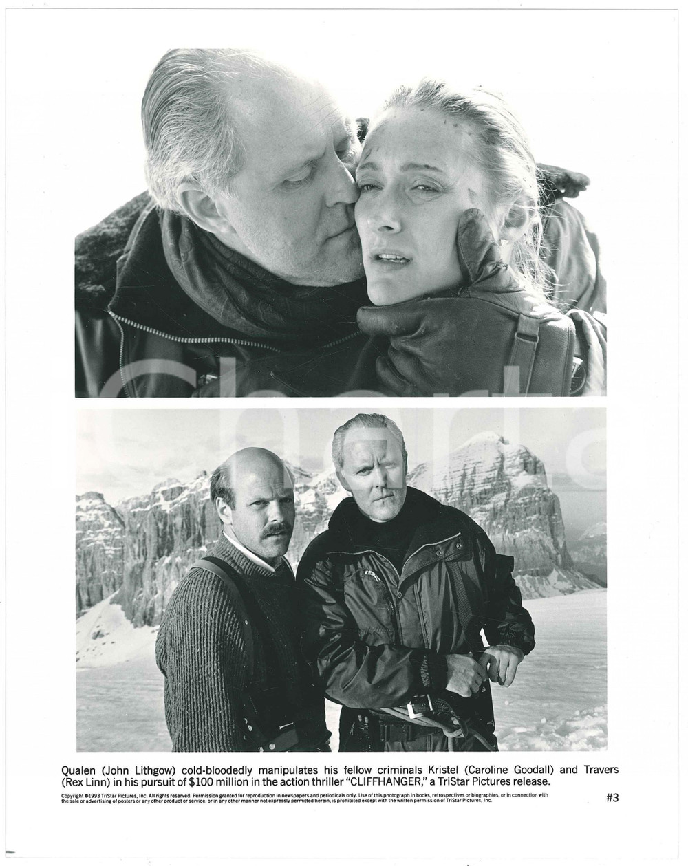Materiale cinematografico d’epoca 1993 CINEMA Film Cliffhanger  John LITHGOW Caroline GOODALL Rex LINN Foto 1