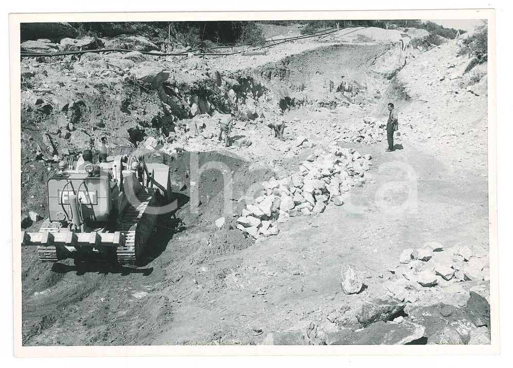 Fotografia d epoca originale 1962 SARDEGNA GALLURA Area fiume e diga del LISCIA  Lavori di scavo Foto 1 1