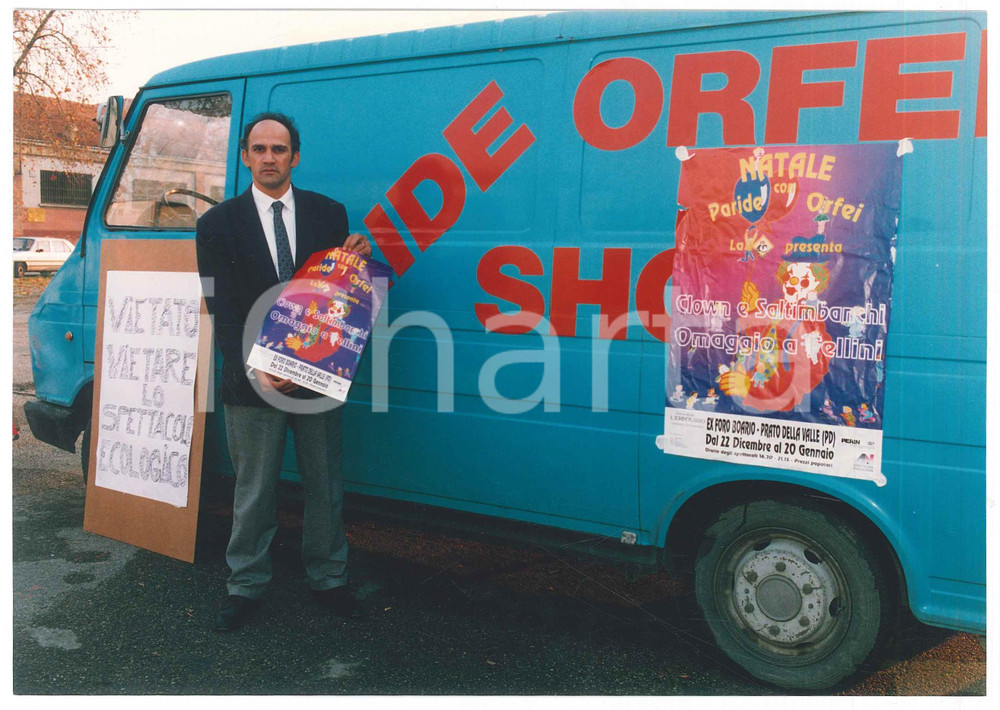 Fotografia d epoca originale 1993 CIRCO PADOVA Paride ORFEI promuove il suo spettacolo ecologico Foto 2 1