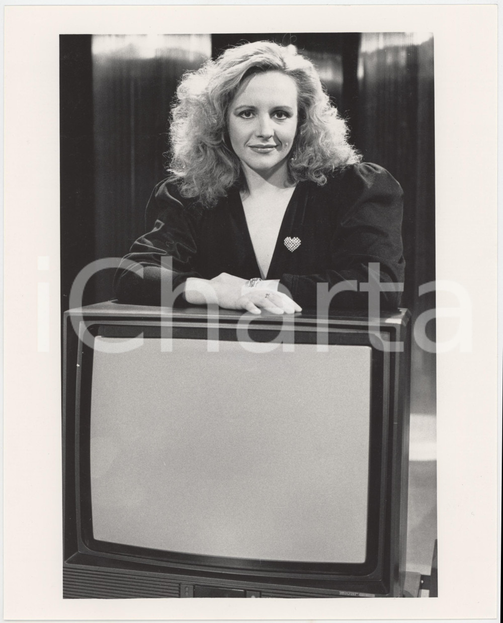 Fotografia d epoca originale 1985 ca TELEVISIONE ITALIA Oletta CITTERIO  Ritratto Foto 3 1