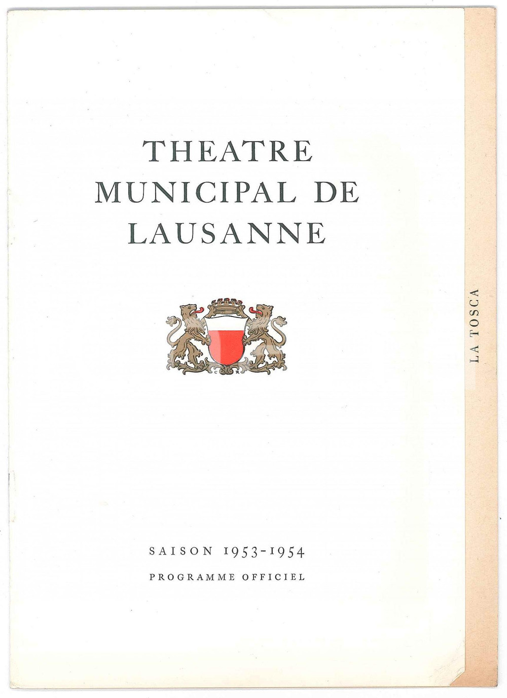 Materiale pubblicitario d’epoca 1954 LAUSANNE Théâtre Municipal  Programme officiel de la saison 1