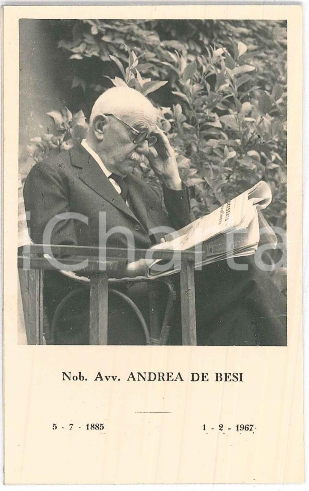 Oggetto da collezione cartaceo 1967 In memoria dell Avvocato Andrea DE BESI Santino ILLUSTRATO 2 1