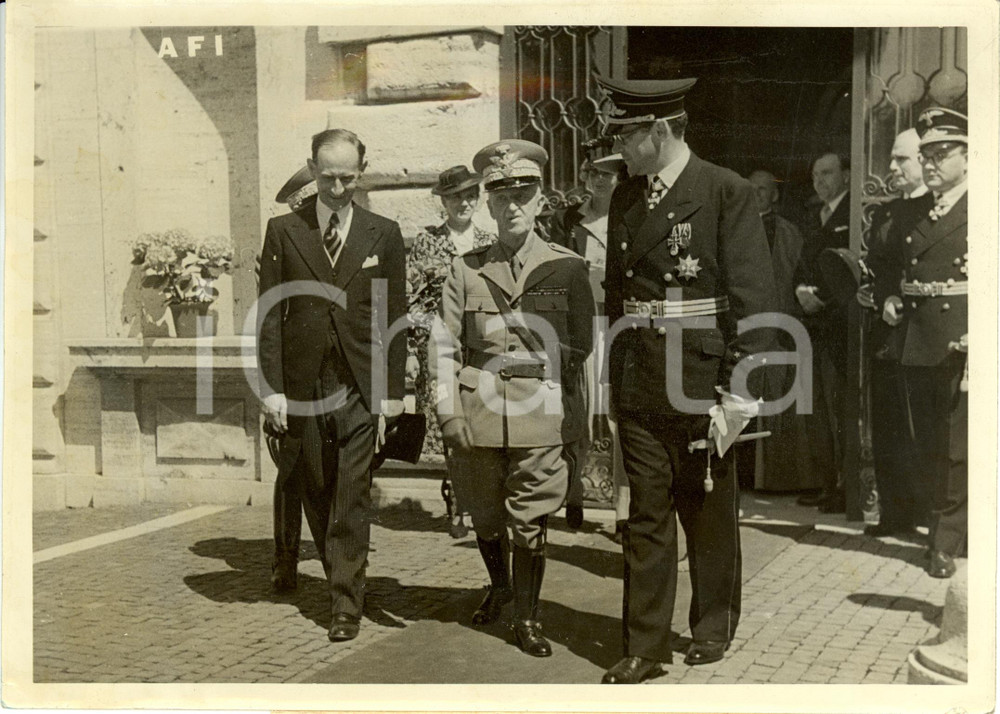 Fotografia d epoca originale 1941 ROMA Vittorio Emanuele III Hans Georg von MACKENSEN Accademia Tedesca Foto 1