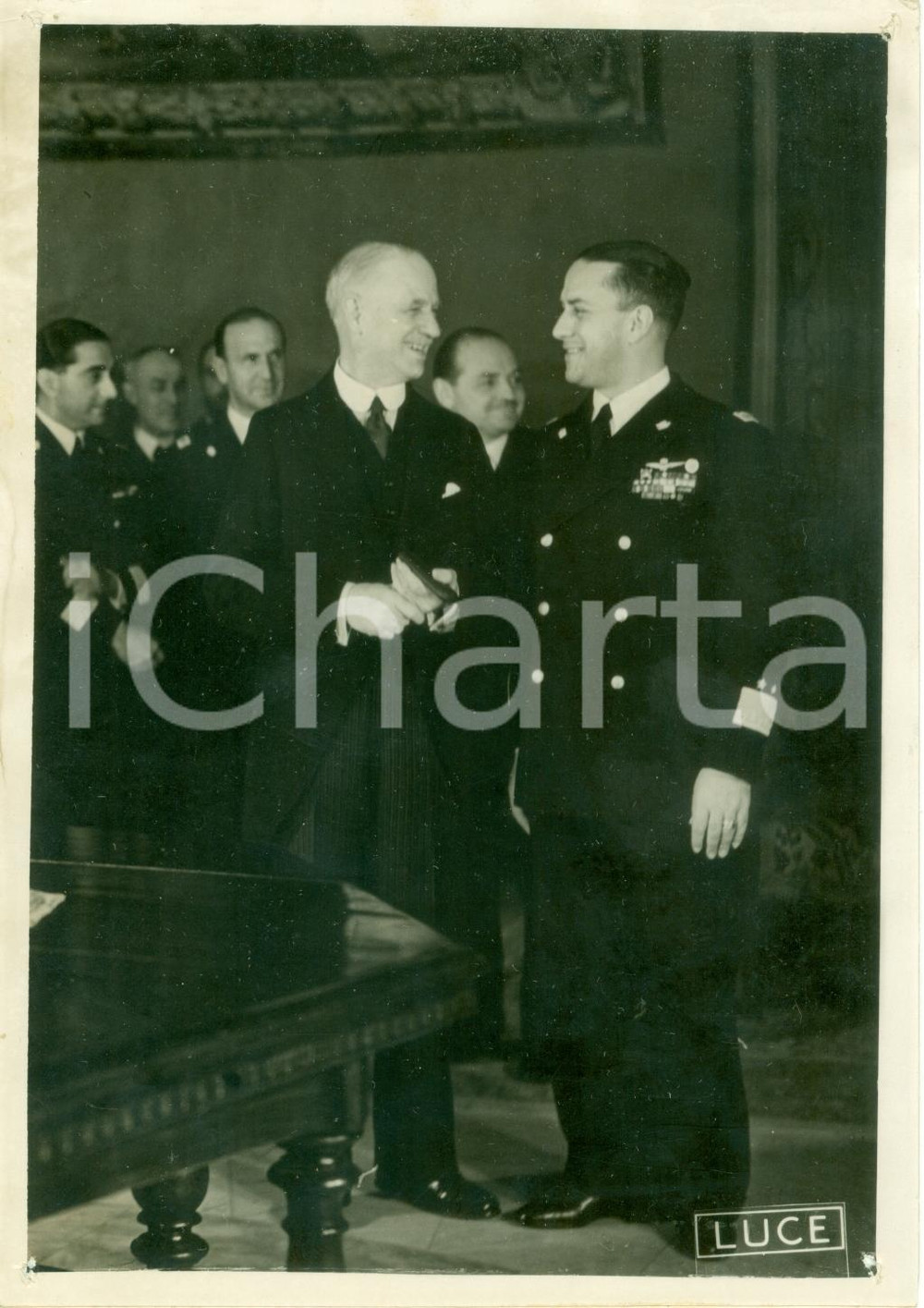 Fotografia d epoca originale 1938 ROMA Galeazzo CIANO Eric DRUMMOND Duca di PERTH  Accordi italoinglesi 2 1