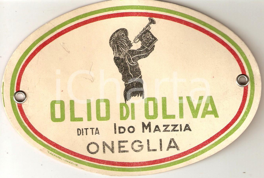 Materiale pubblicitario d’epoca 1930 ca ONEGLIA IM Ditta Ido MAZZIA Olio di oliva Illustrazione Bersagliere 4 1