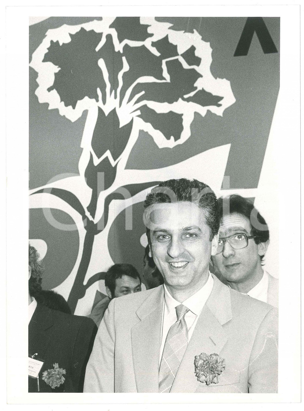 Fotografia d epoca originale 1984 MILANO XXIV Congresso Provinciale PSI Ugo FINETTI Foto 24x18 cm 1