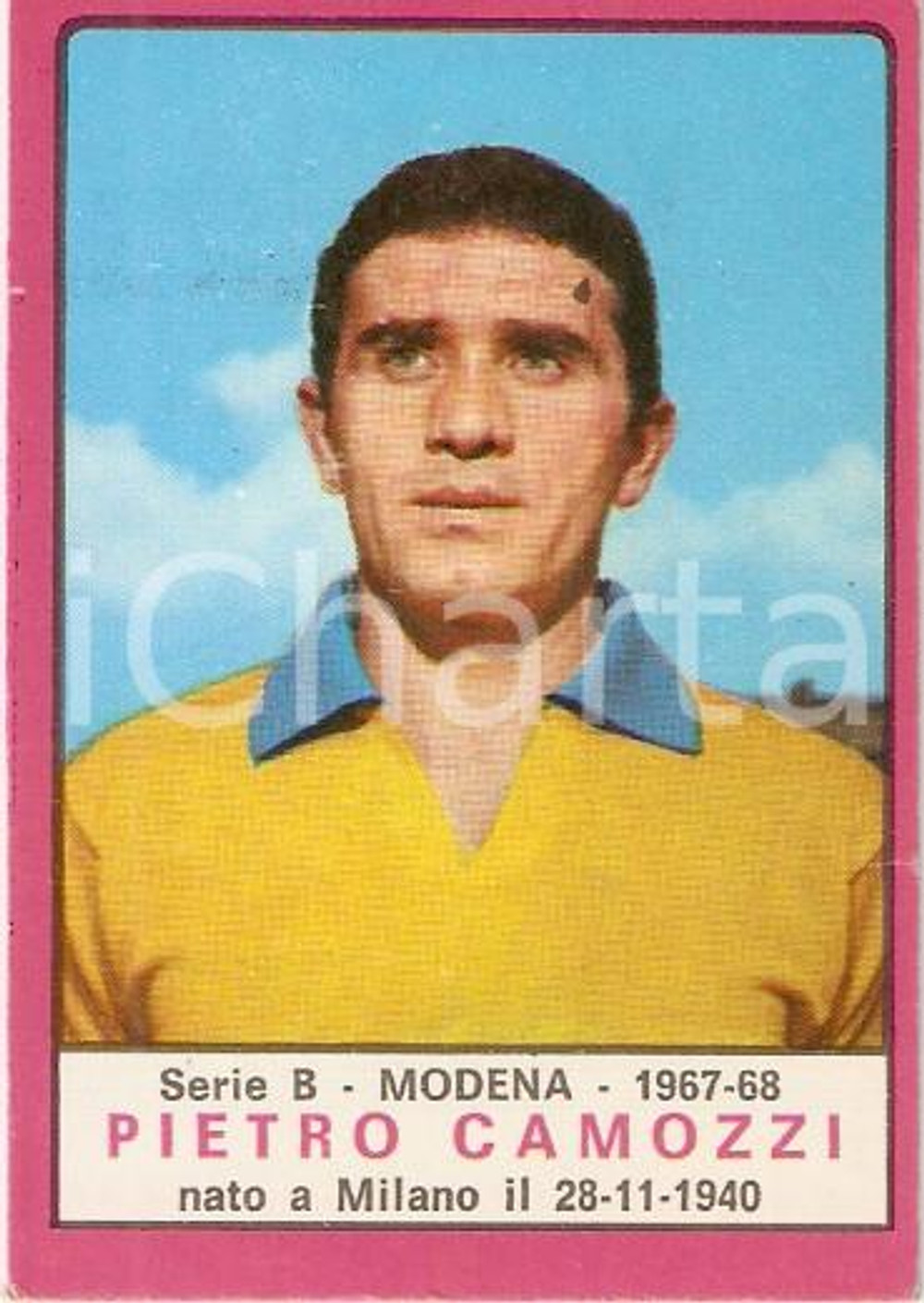 Oggetto da collezione cartaceo PANINI - CALCIATORI 1967 - 1968 Figurina Pietro CAMOZZI Serie B MODENA Valida 1