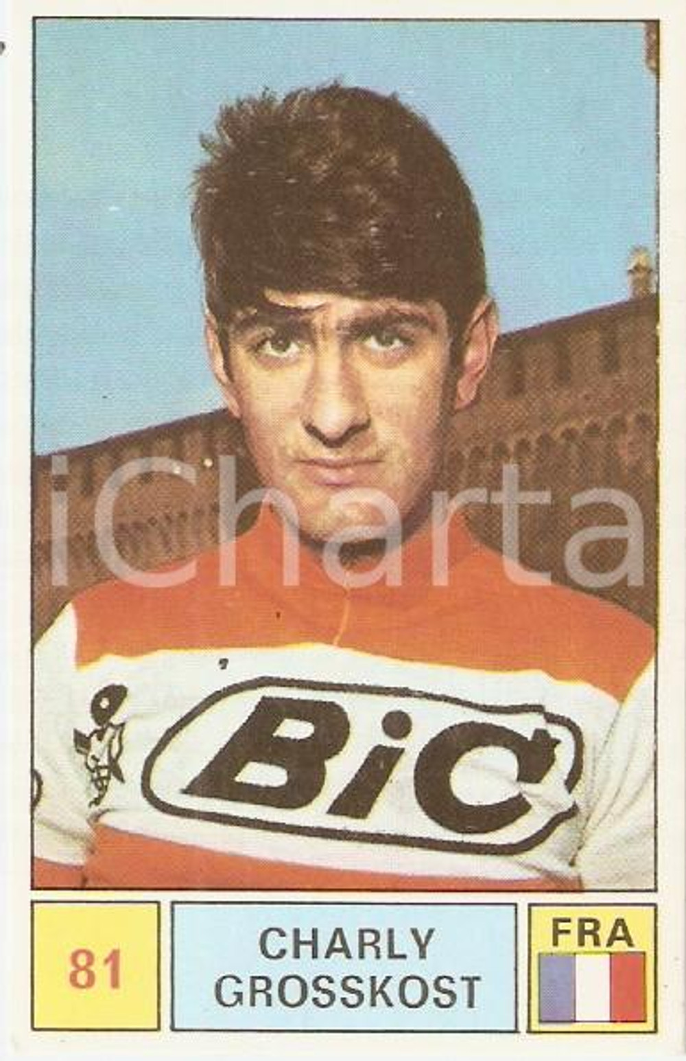 Oggetto da collezione cartaceo PANINI - SPRINT 1971 Figurina valida Charly GROSSKOST n 81 Ciclismo Sponsor BIC 1