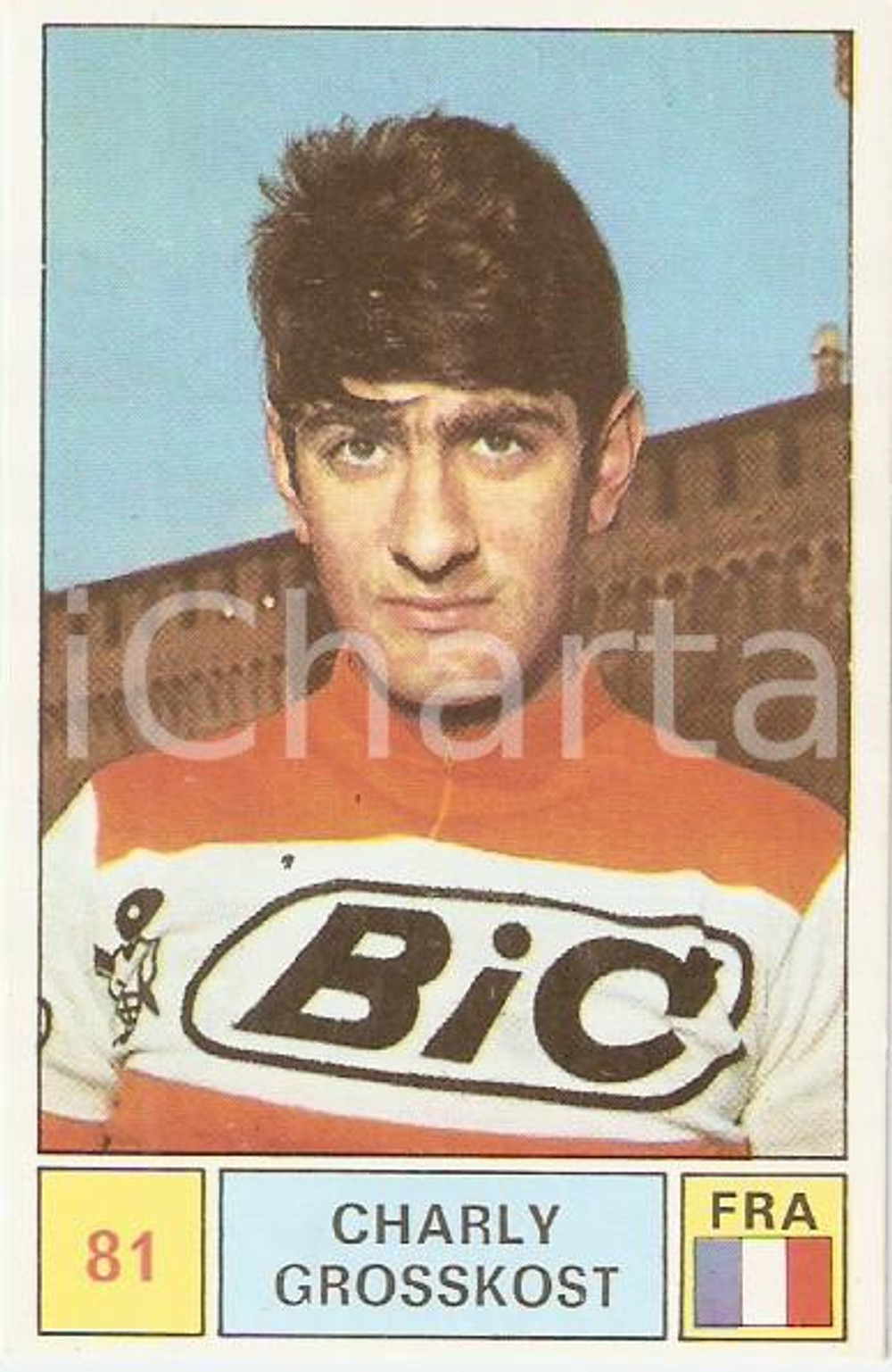 Oggetto da collezione cartaceo PANINI SPRINT 1971 Figurina valida Charly GROSSKOST n 81 Ciclismo Sponsor BIC 1
