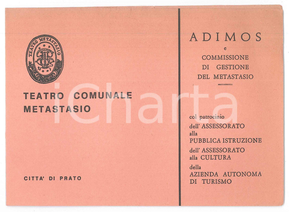 Oggetto da collezione cartaceo 1977 PRATO Teatro Metastasio  Trilogia popolare di Giuseppe VERDI Programma 1