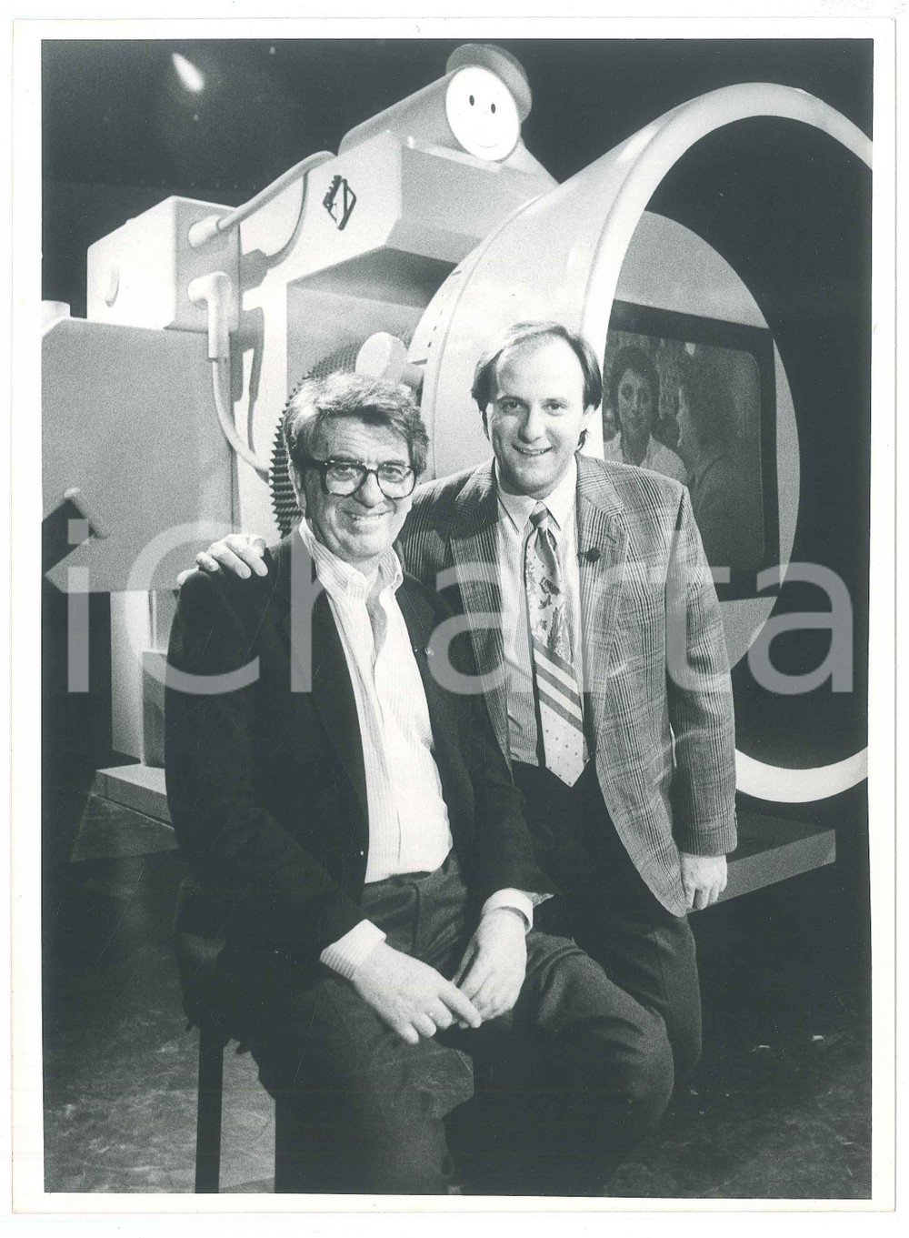 Fotografia d epoca originale 1990 ca TV Candid Camera Show  Nanni LOY Gerry SCOTTI 1 Foto 1
